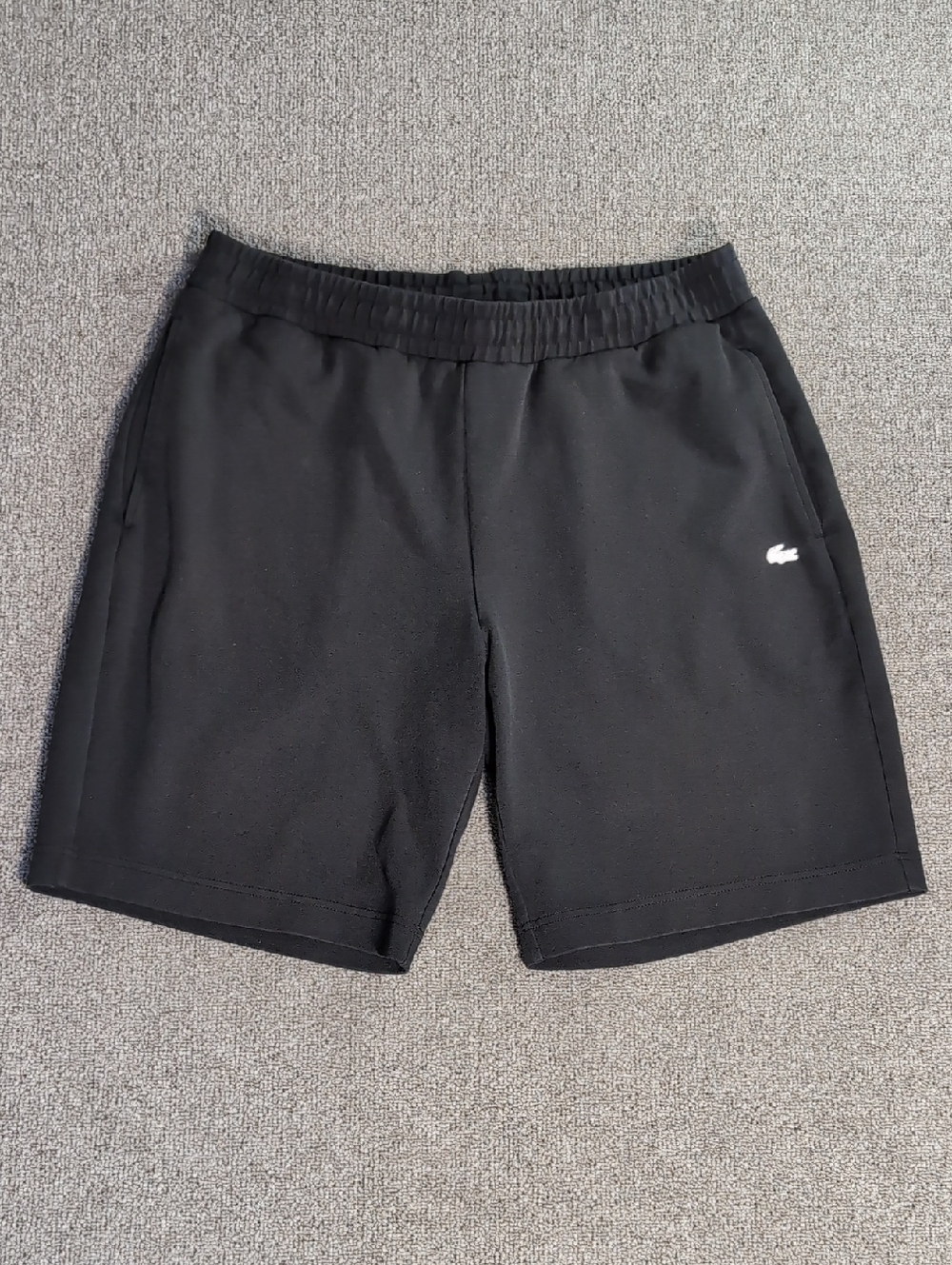 Lacoste Logo Fleece Sweat Shorts Size XL in Jet Black 9.5" Inseam